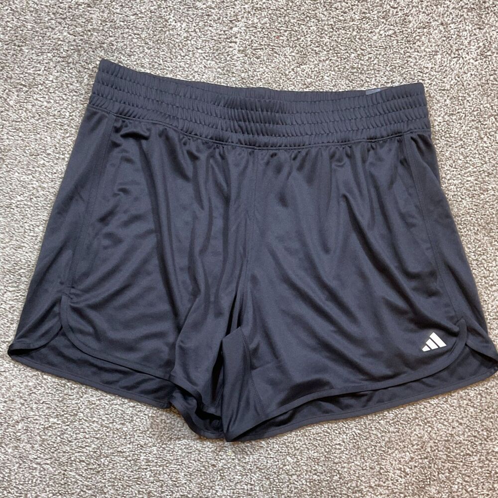 Adidas Womens Pacer Knit Running Shorts Sz 2XL Black Aeroready Gym Training NWT